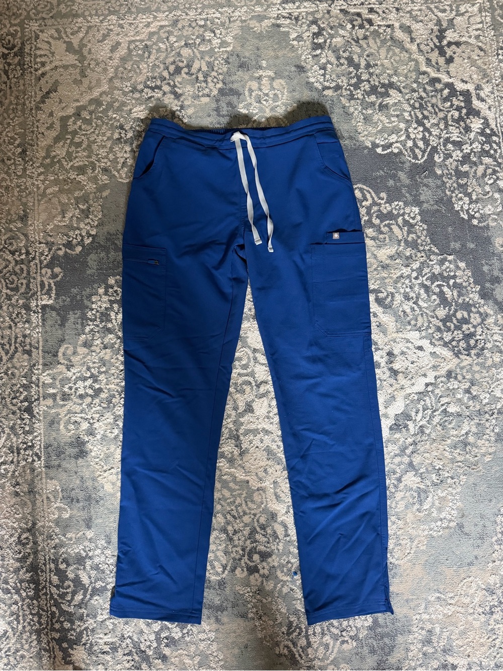 Figs Men's Royal Blue Drawstring Cargo Joggers